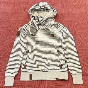 Naketano women’s XS Striped Darth wrap / criss cross Neck Sweater